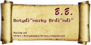 Botyánszky Brúnó névjegykártya